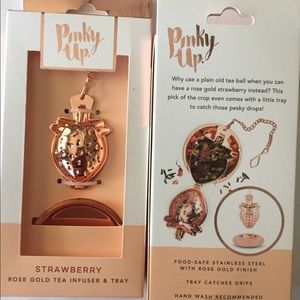 STRAWBERRY Rose Gold Tea Infuser & Tray